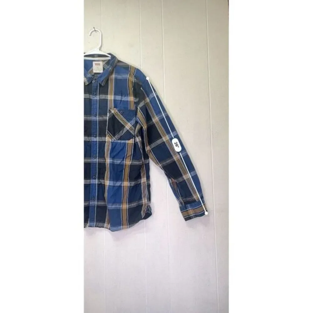 Levi's Plaid Shirt Men XL‎  Blue Western Classiccore Corpcore Careerwear
